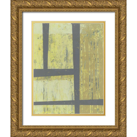 Zest Abstract II Gold Ornate Wood Framed Art Print with Double Matting by Goldberger, Jennifer