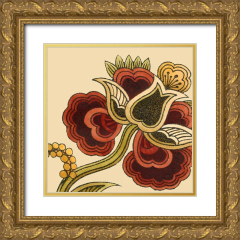 Paprika Floral I Gold Ornate Wood Framed Art Print with Double Matting by Vess, June Erica