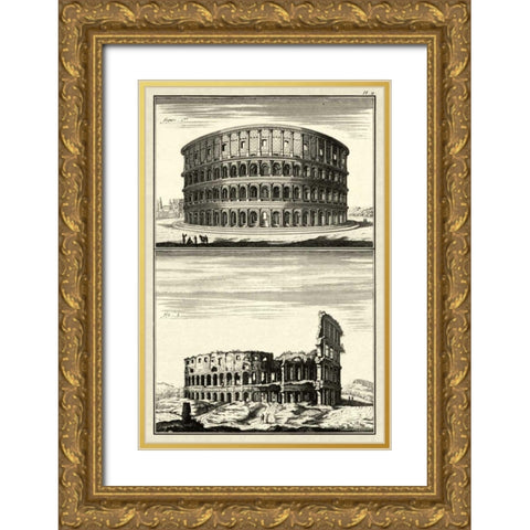 The Colosseum Gold Ornate Wood Framed Art Print with Double Matting by Diderot, Denis