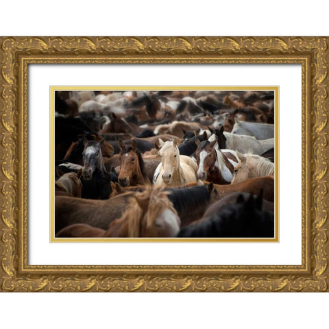 Meeting Place Gold Ornate Wood Framed Art Print with Double Matting by PHBurchett