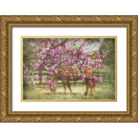 Spring has Sprung Gold Ornate Wood Framed Art Print with Double Matting by PHBurchett