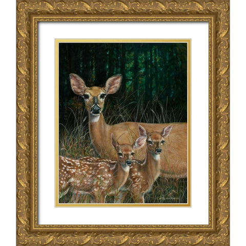 On Alert Gold Ornate Wood Framed Art Print with Double Matting by Mock, Carolyn
