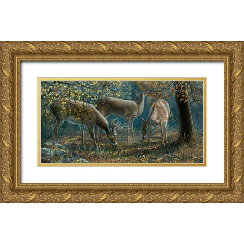 Morning Chatter Gold Ornate Wood Framed Art Print with Double Matting by Mock, Carolyn