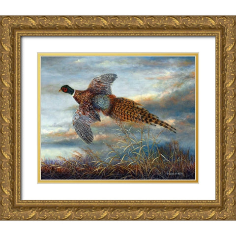 Taking Flight Gold Ornate Wood Framed Art Print with Double Matting by Mock, Carolyn