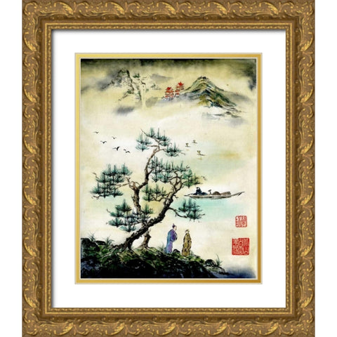 On A Day Like This Gold Ornate Wood Framed Art Print with Double Matting by Rae, Nan