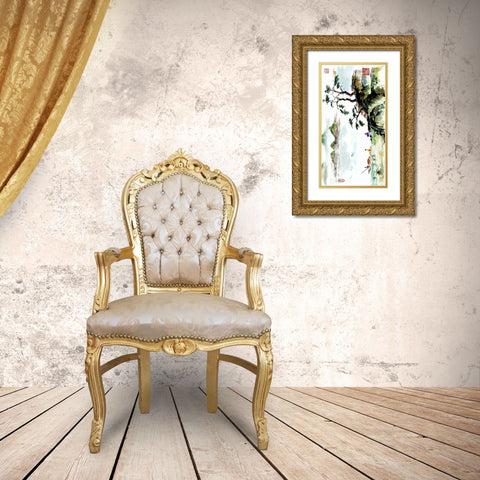 The Greeting Gold Ornate Wood Framed Art Print with Double Matting by Rae, Nan