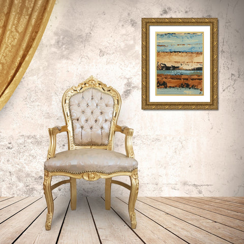 Linear Composition I Gold Ornate Wood Framed Art Print with Double Matting by Harper, Ethan