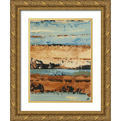 Linear Composition I Gold Ornate Wood Framed Art Print with Double Matting by Harper, Ethan