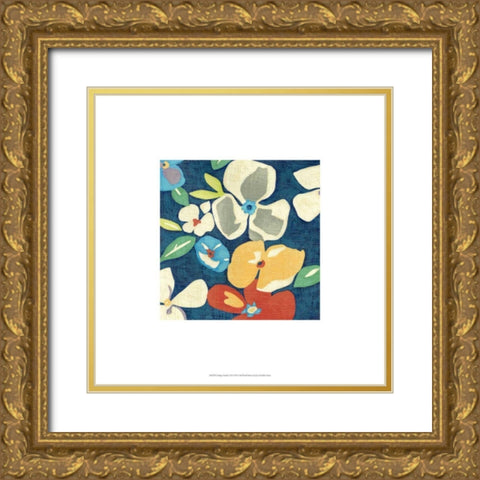 Indigo Garden VII Gold Ornate Wood Framed Art Print with Double Matting by Zarris, Chariklia