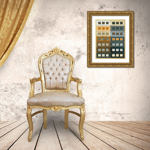 Urban Grid I Gold Ornate Wood Framed Art Print with Double Matting by Archie, Kate