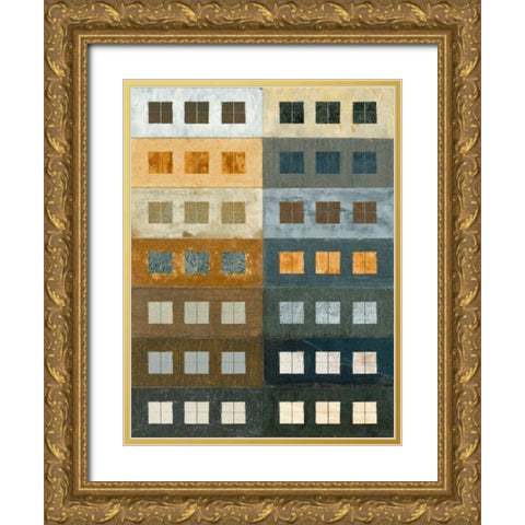Urban Grid I Gold Ornate Wood Framed Art Print with Double Matting by Archie, Kate
