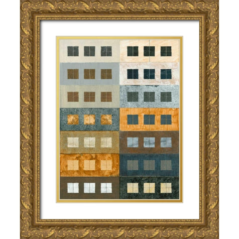 Urban Grid II Gold Ornate Wood Framed Art Print with Double Matting by Archie, Kate