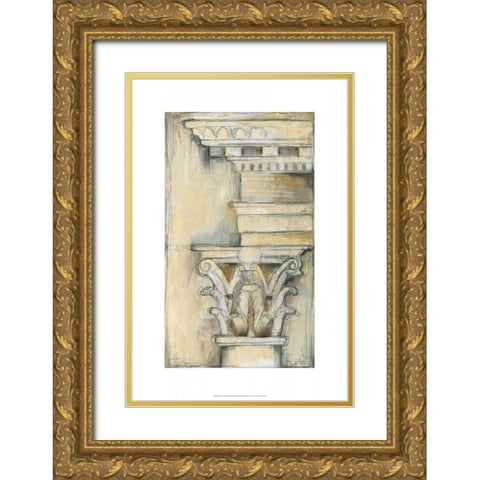 Cornice Rendering II Gold Ornate Wood Framed Art Print with Double Matting by Goldberger, Jennifer