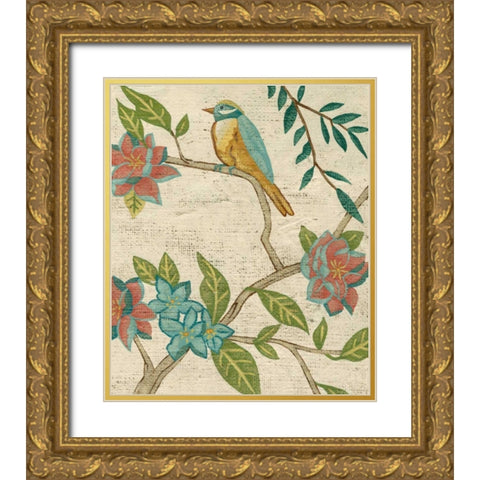 Antique Aviary IV Gold Ornate Wood Framed Art Print with Double Matting by Zarris, Chariklia