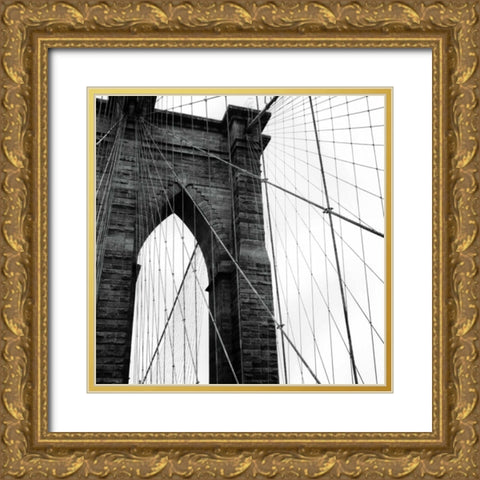 Brooklyn Bridge II Gold Ornate Wood Framed Art Print with Double Matting by DeNardo, Laura