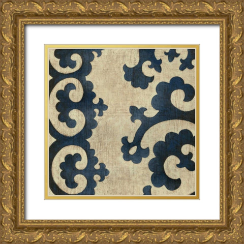 Indigo Suzani II Gold Ornate Wood Framed Art Print with Double Matting by Zarris, Chariklia