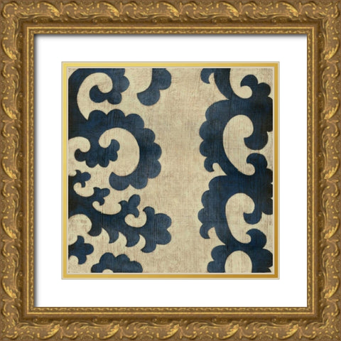 Indigo Suzani III Gold Ornate Wood Framed Art Print with Double Matting by Zarris, Chariklia