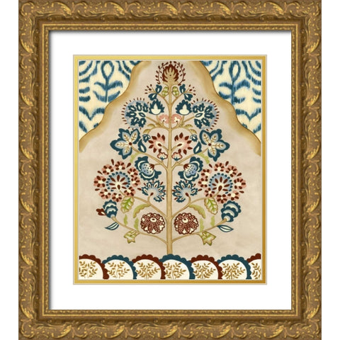 Tapestry Tree I Gold Ornate Wood Framed Art Print with Double Matting by Zarris, Chariklia
