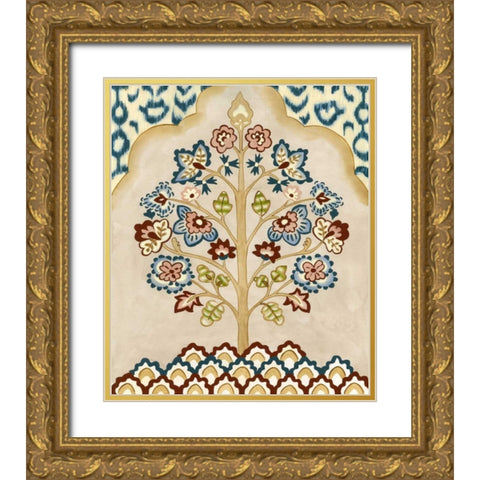 Tapestry Tree II Gold Ornate Wood Framed Art Print with Double Matting by Zarris, Chariklia