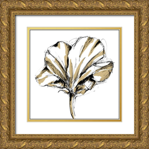 Tulip Sketch IV Gold Ornate Wood Framed Art Print with Double Matting by Harper, Ethan