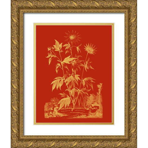Paprika Bouquet IV Gold Ornate Wood Framed Art Print with Double Matting by Vision Studio