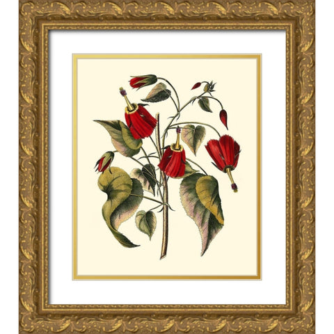 Jennas Flowers I Gold Ornate Wood Framed Art Print with Double Matting by Sellier