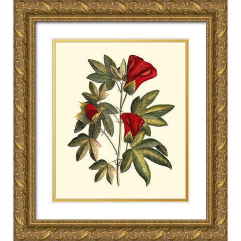 Jennas Flowers II Gold Ornate Wood Framed Art Print with Double Matting by Sellier