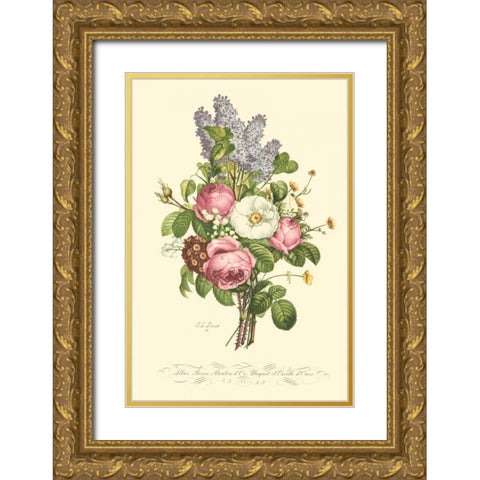 Plentiful Bouquet III Gold Ornate Wood Framed Art Print with Double Matting by Prevost, T.L.