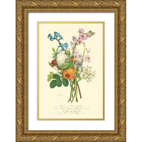 Plentiful Bouquet IV Gold Ornate Wood Framed Art Print with Double Matting by Prevost, T.L.