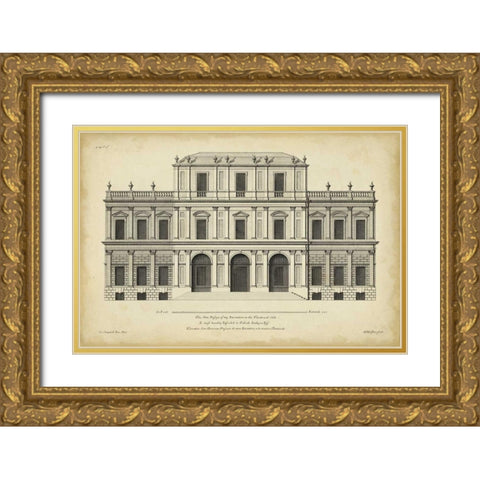 Vintage Facade I Gold Ornate Wood Framed Art Print with Double Matting by Hulsbergh, H.