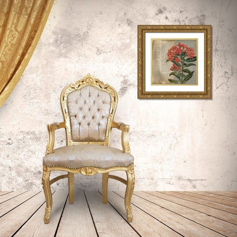 Vintage Fleur Rouge II Gold Ornate Wood Framed Art Print with Double Matting by Meagher, Megan
