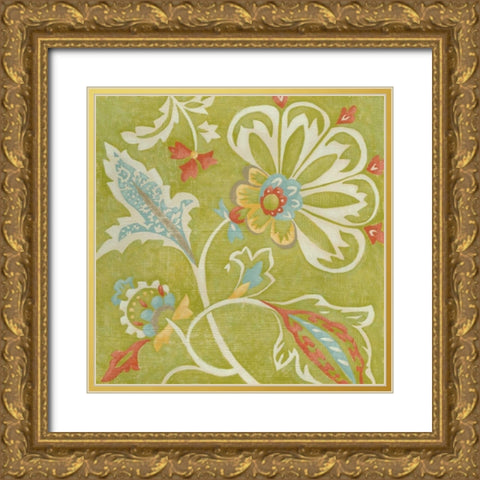 Provincial Chintz II Gold Ornate Wood Framed Art Print with Double Matting by Zarris, Chariklia