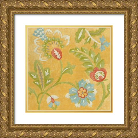 Provincial Chintz IV Gold Ornate Wood Framed Art Print with Double Matting by Zarris, Chariklia