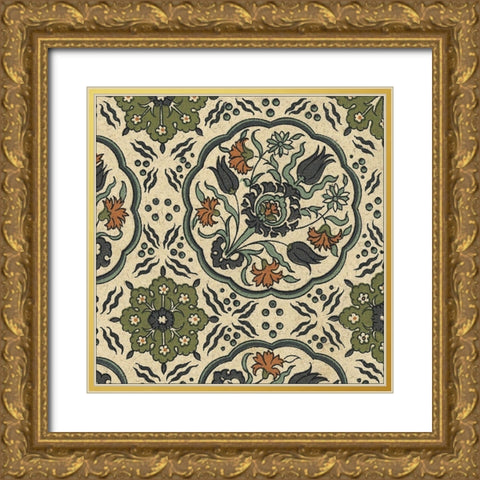 Persian Tile I Gold Ornate Wood Framed Art Print with Double Matting by Unknown