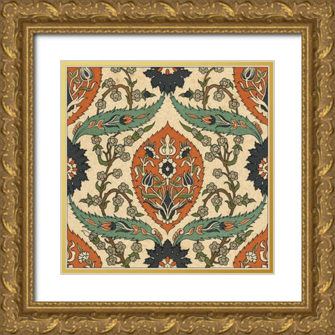Persian Tile II Gold Ornate Wood Framed Art Print with Double Matting by Unknown
