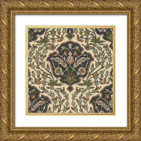 Persian Tile III Gold Ornate Wood Framed Art Print with Double Matting by Unknown