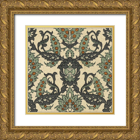 Persian Tile IV Gold Ornate Wood Framed Art Print with Double Matting by Unknown