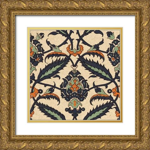Persian Tile V Gold Ornate Wood Framed Art Print with Double Matting by Unknown