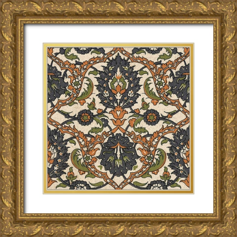 Persian Tile VIII Gold Ornate Wood Framed Art Print with Double Matting by Unknown