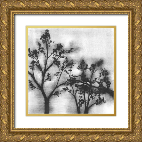 Silvery Trees I Gold Ornate Wood Framed Art Print with Double Matting by Goldberger, Jennifer