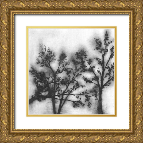 Silvery Trees II Gold Ornate Wood Framed Art Print with Double Matting by Goldberger, Jennifer
