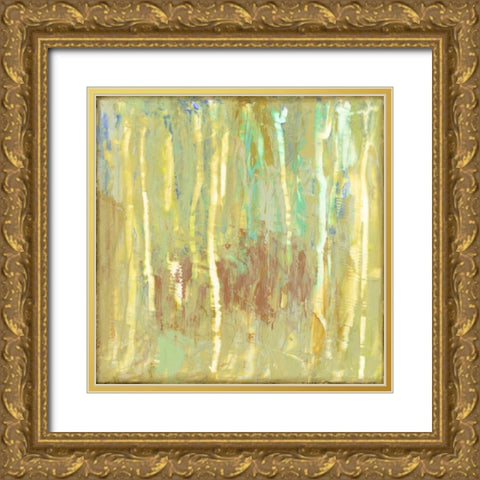 Lime Fusion I Gold Ornate Wood Framed Art Print with Double Matting by Goldberger, Jennifer