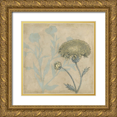 Shadow Floral II Gold Ornate Wood Framed Art Print with Double Matting by Meagher, Megan