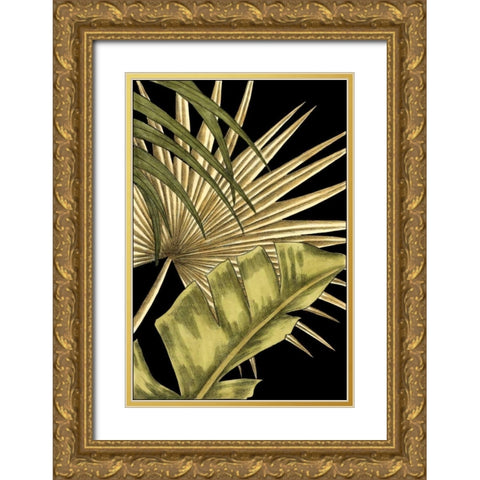 Rustic Tropical Leaves II Gold Ornate Wood Framed Art Print with Double Matting by Harper, Ethan
