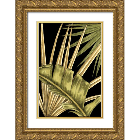 Rustic Tropical Leaves III Gold Ornate Wood Framed Art Print with Double Matting by Harper, Ethan