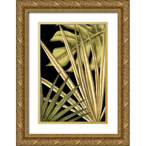 Rustic Tropical Leaves IV Gold Ornate Wood Framed Art Print with Double Matting by Harper, Ethan