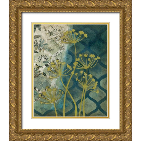 Peridot Botanical I Gold Ornate Wood Framed Art Print with Double Matting by Meagher, Megan