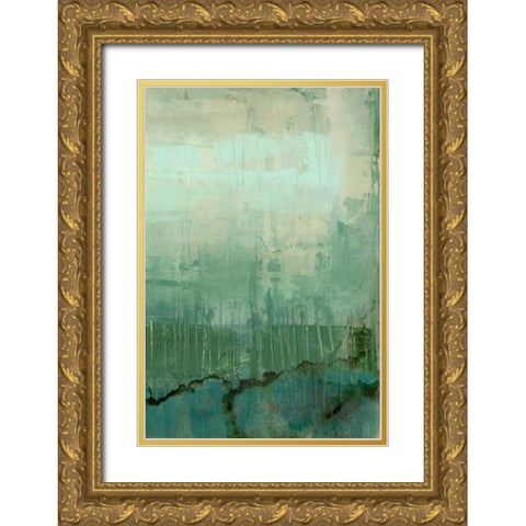 Emerald Sky II Gold Ornate Wood Framed Art Print with Double Matting by Goldberger, Jennifer