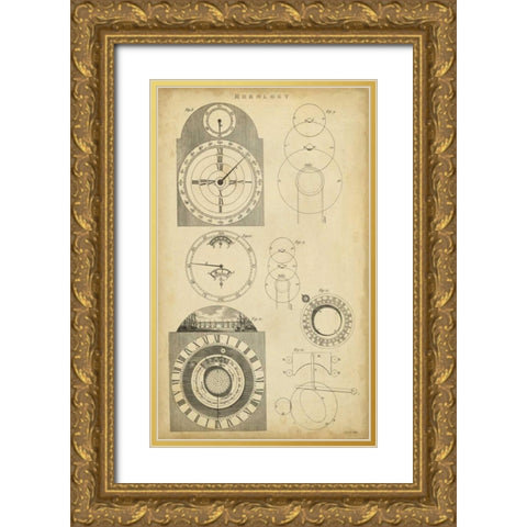 Clockworks I Gold Ornate Wood Framed Art Print with Double Matting by Chambers