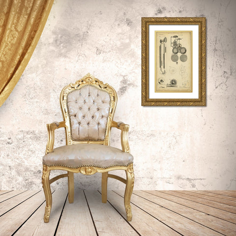 Clockworks II Gold Ornate Wood Framed Art Print with Double Matting by Chambers